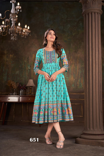 Moon Night Jivora Cotton Anarkali Kurtis