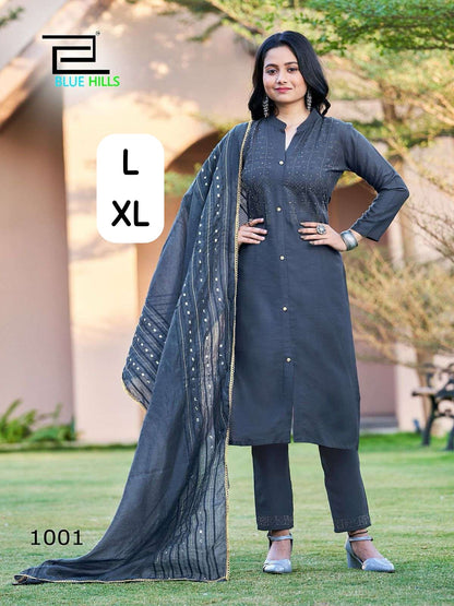 Moonlight Bluehills Rayon Readymade Pant Style Suits