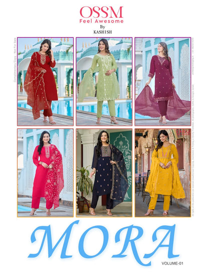 Mora Ossm Organza Readymade Pant Style Suits