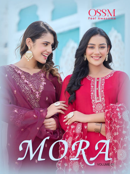 Mora Ossm Organza Readymade Pant Style Suits