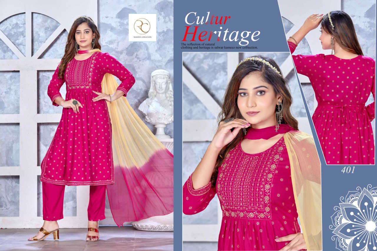 Morpankh Vol 2 Ramdev Creation Rayon 14Kg Readymade Pant Style Suits