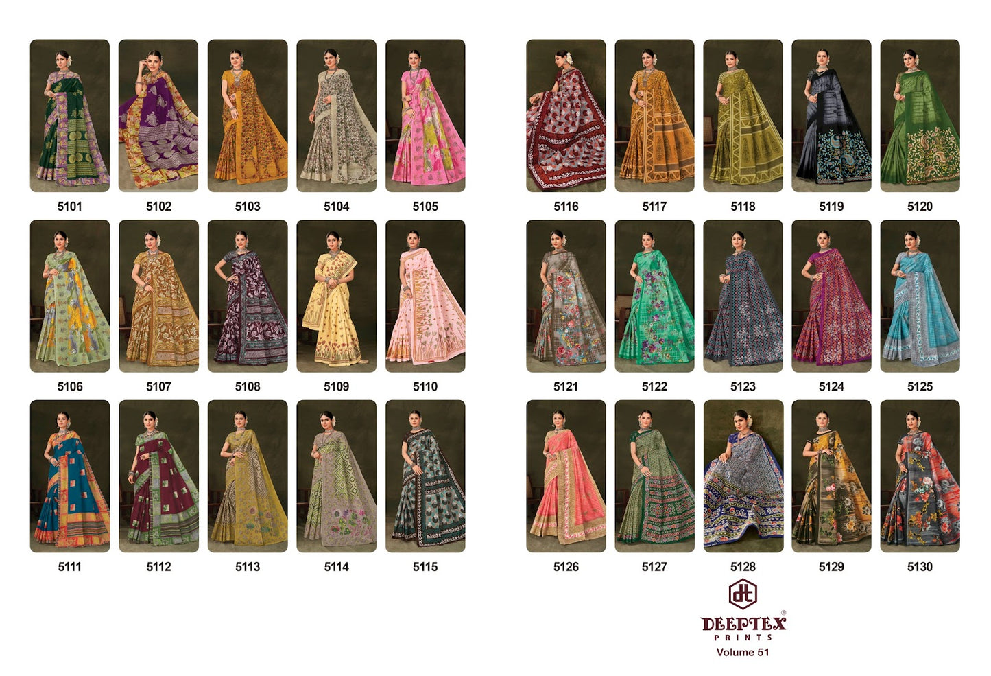 Mother India Vol 51 Deeptex Prints Cotton Sarees