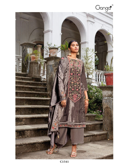 Mrunal Ganga Velvet Suits