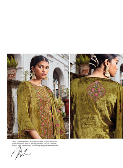 Mrunal Ganga Velvet Suits