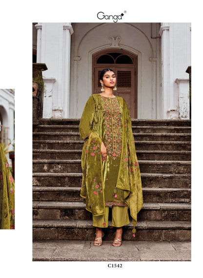 Mrunal Ganga Velvet Suits