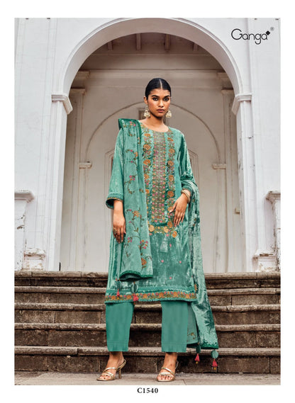 Mrunal Ganga Velvet Suits