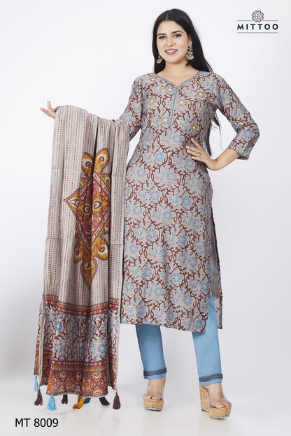 Mt-8009-8013 Mittoo Modal Readymade Pant Style Suits