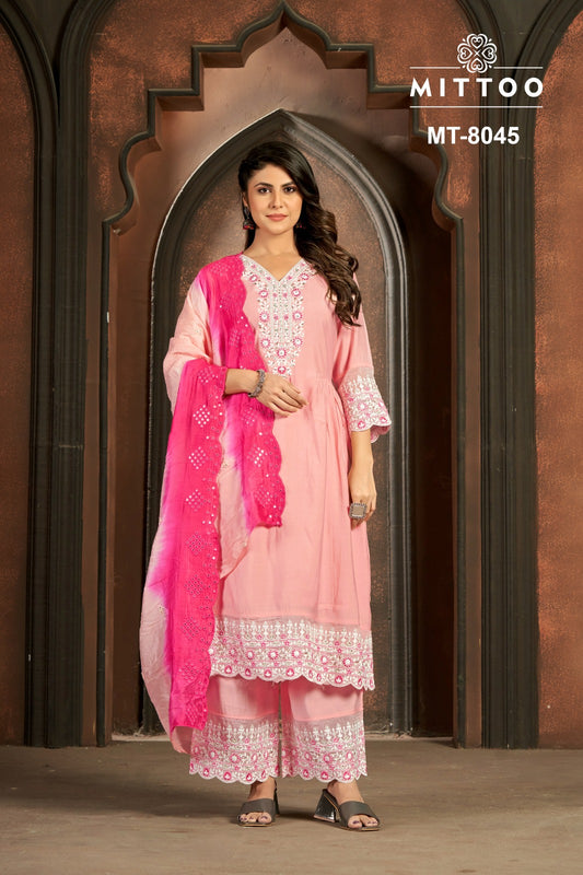 Mt 8045 Mittoo Modal Chanderi Readymade Suits