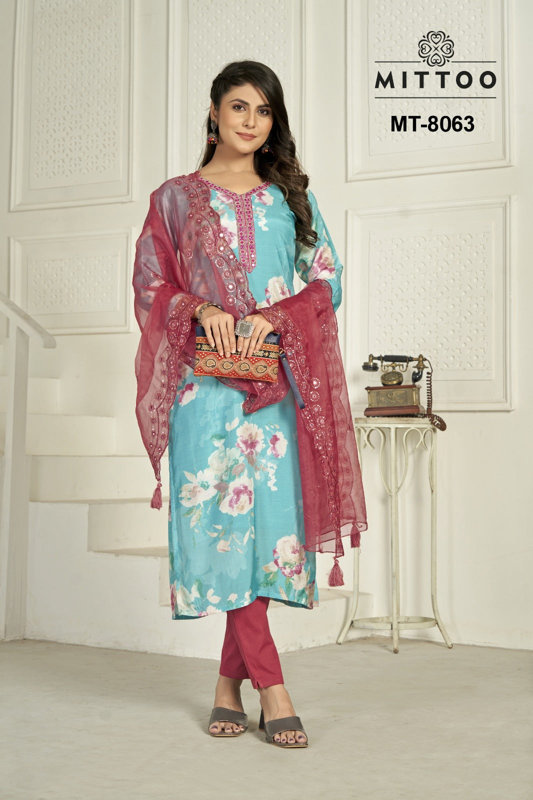 Mt 8063-8064 Mittoo Muslin Readymade Pant Style Suits