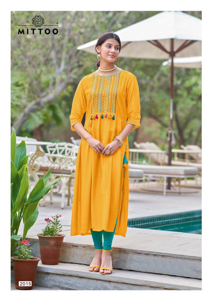 Mullberry Mittoo Rayon Long Straight Kurti