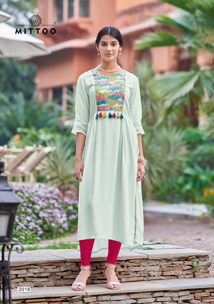Mullberry Mittoo Rayon Long Straight Kurti