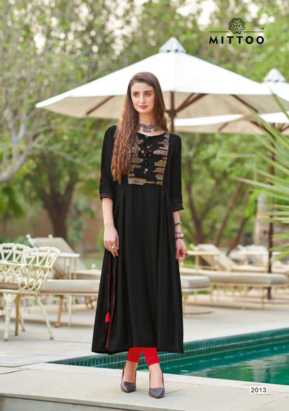 Mullberry Mittoo Rayon Long Straight Kurti