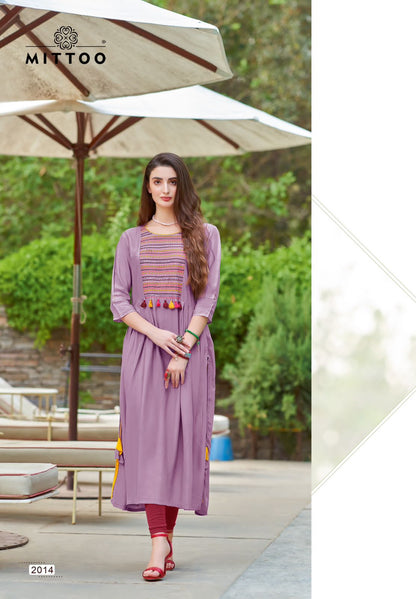 Mullberry Mittoo Rayon Long Straight Kurti