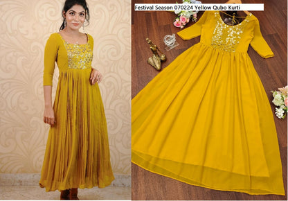 Multi Color-0802 Qubo Fox Georgette One Piece