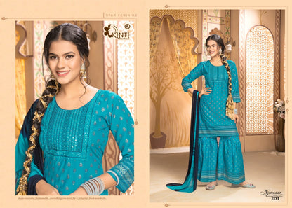 Mumtaaz Vol 2 Kinti Rayon Readymade Sharara Suits