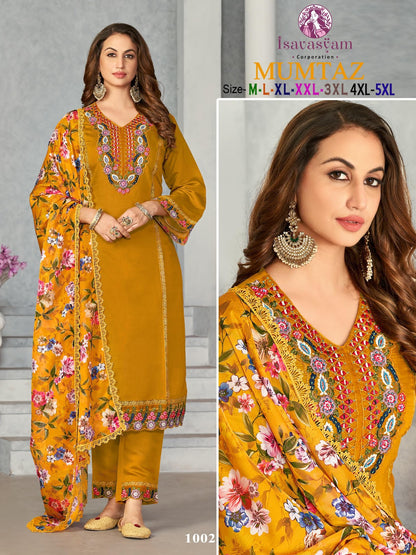 Mumtaz Isavasyam Silk Readymade Pant Style Suits