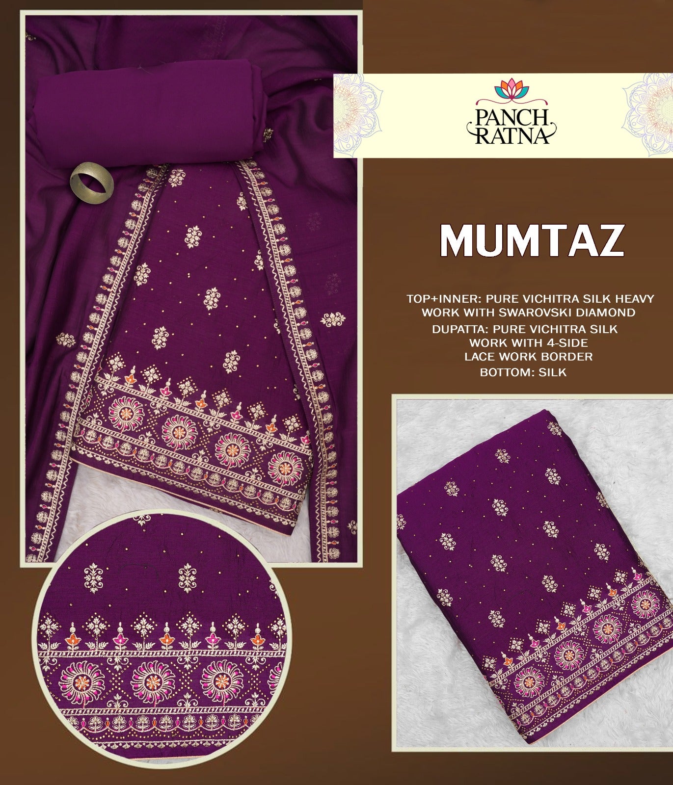 Mumtaz Panch Ratna Vichitra Silk Salwar Suits