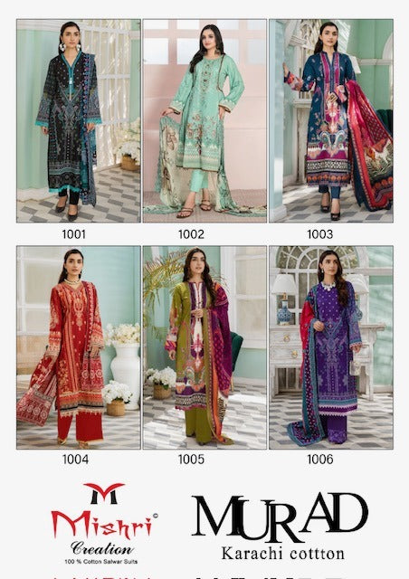 Murad Vol 1 Mishri Lawn Cotton Karachi Salwar Suits