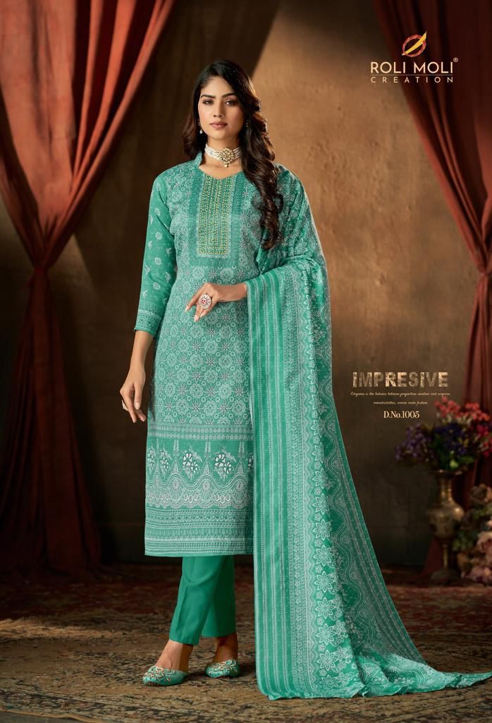 Muskan Roli Moli Cotton Linen Pant Style Suits