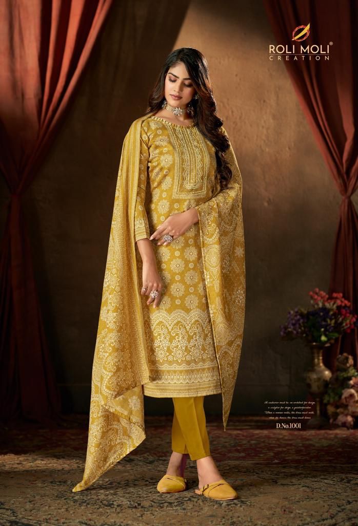Muskan Roli Moli Cotton Linen Pant Style Suits