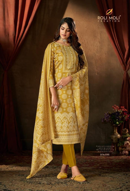 Muskan Roli Moli Cotton Linen Pant Style Suits