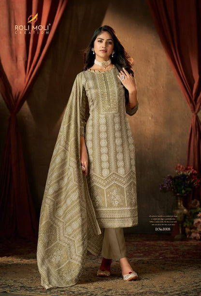 Muskan Roli Moli Cotton Linen Pant Style Suits