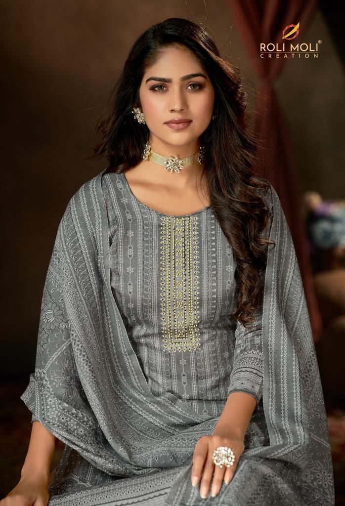 Muskan Roli Moli Cotton Linen Pant Style Suits