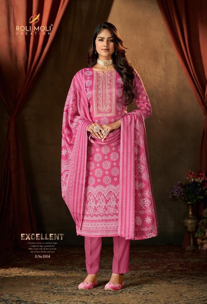 Muskan Roli Moli Cotton Linen Pant Style Suits