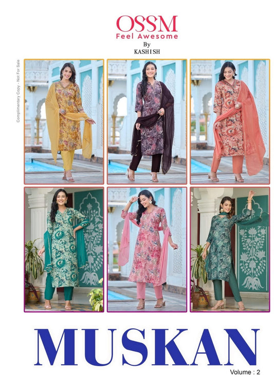 Muskan Vol 2 Ossm Chanderi Readymade Pant Style Suits