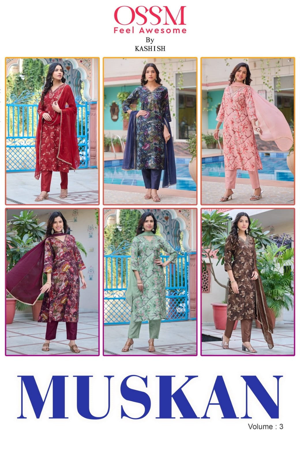 Muskan Vol 3 Ossm Chanderi Modal Readymade Pant Style Suits