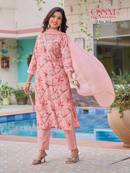 Muskan Vol 3 Ossm Chanderi Modal Readymade Pant Style Suits