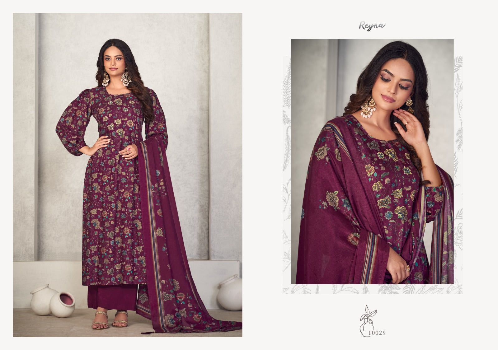 Myra Reyna Bembarg Silk Plazzo Style Suits