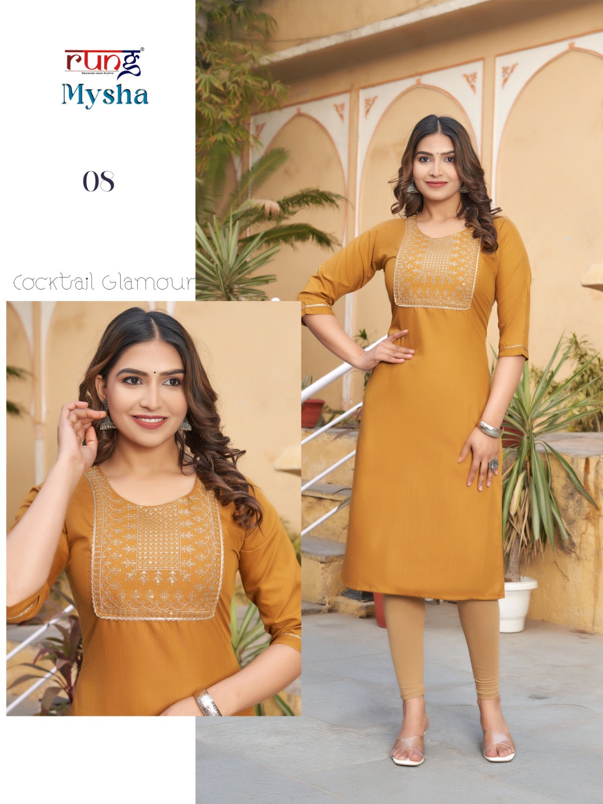 Mysha Rung Rayon Straight Cut Kurtis