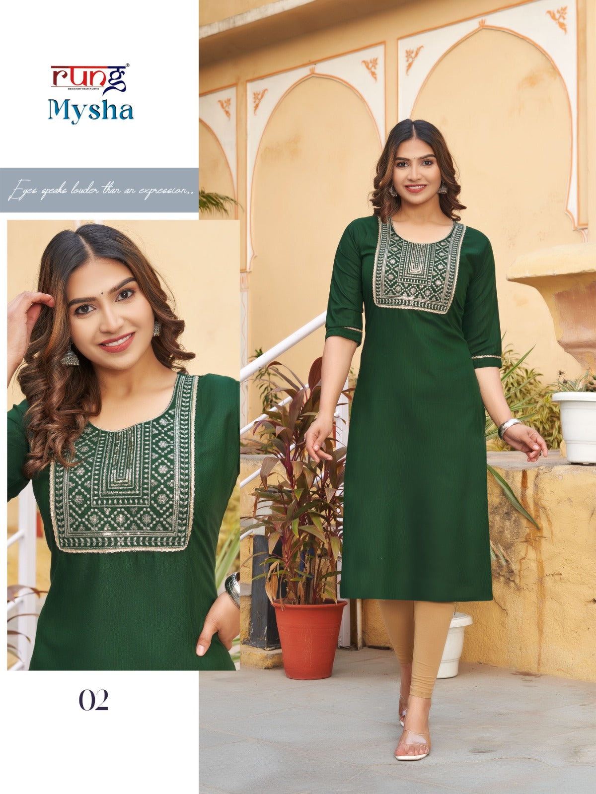 Mysha Rung Rayon Straight Cut Kurtis