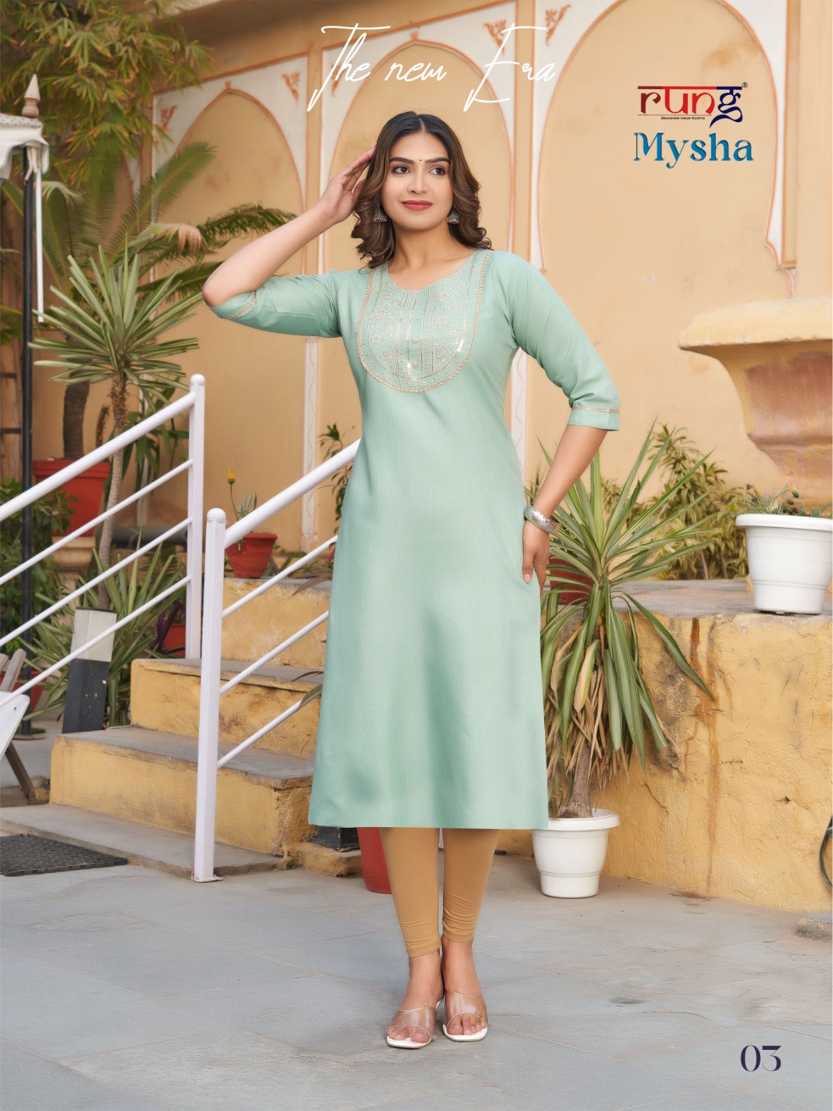 Mysha Rung Rayon Straight Cut Kurtis