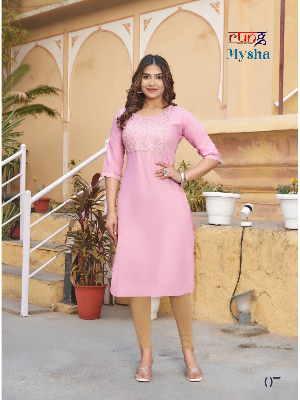 Mysha Rung Rayon Straight Cut Kurtis