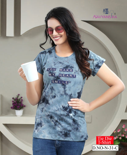 N-31 Kavyansika Tie Die Women Tshirt