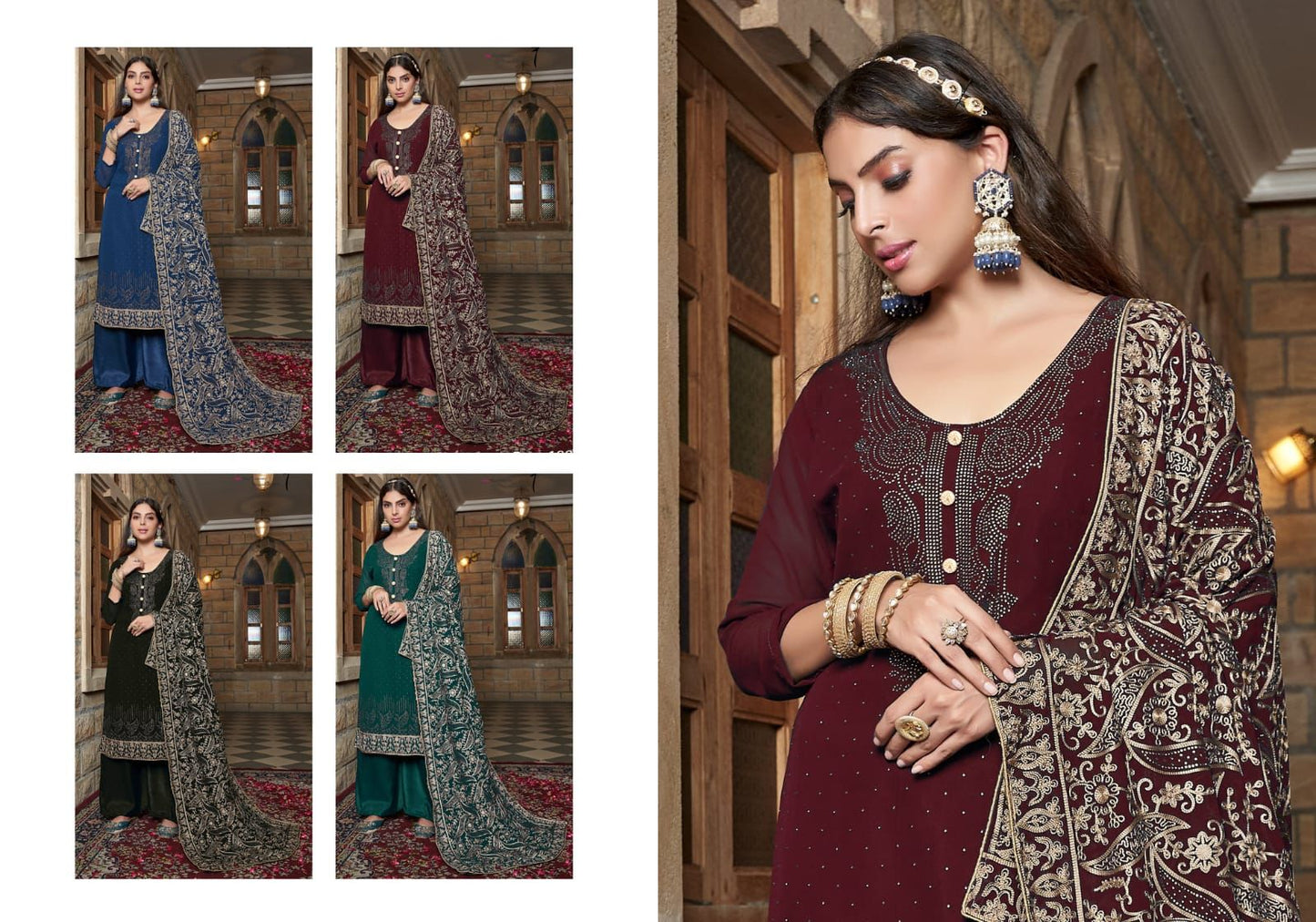 Naari Vol 11 Vouch Fashion Georgette Plazzo Style Suits