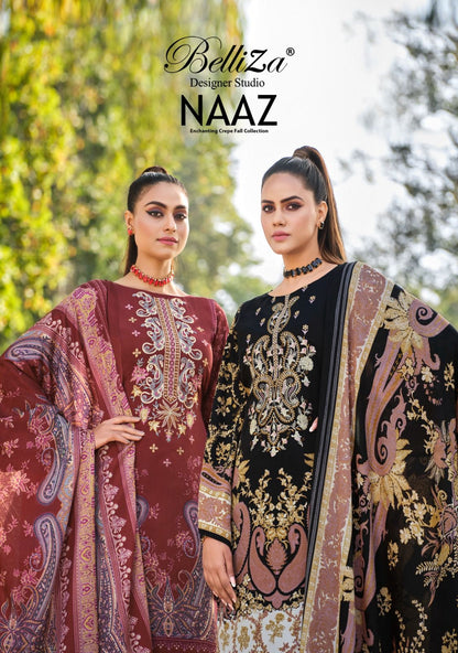 Naaz Belliza Designer Studio Crepe Karachi Salwar Suits