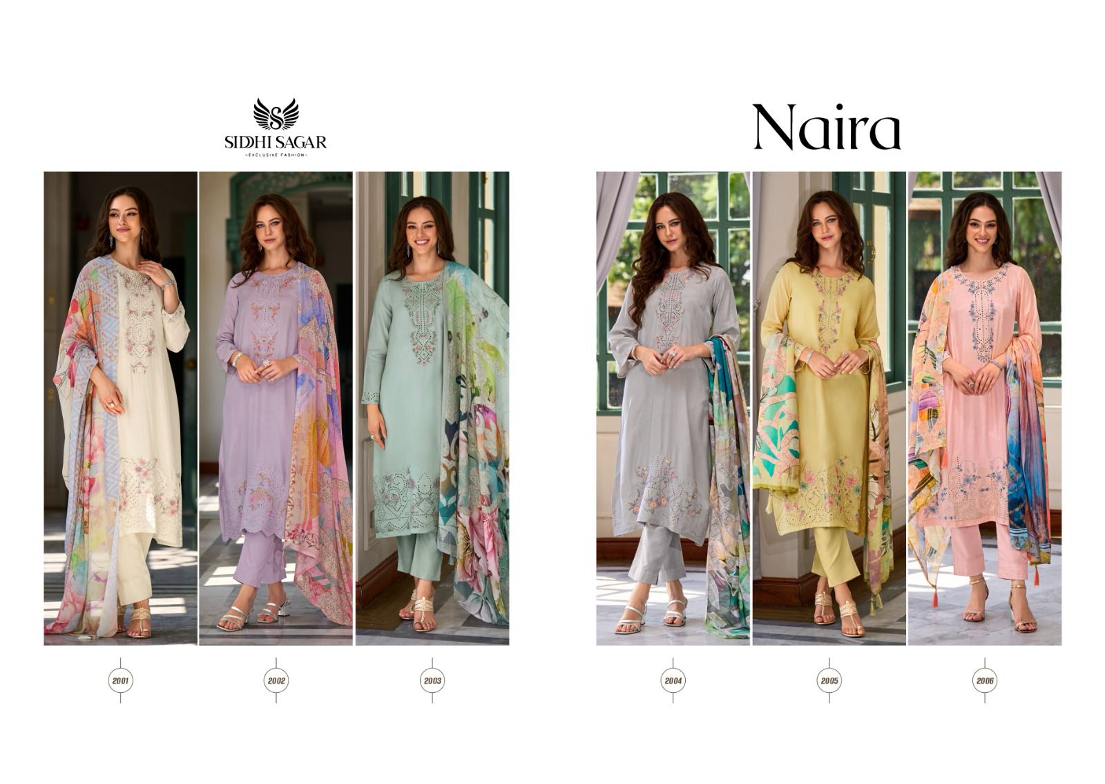 Naira Siddhi Sagar Bemberg Muslin Pant Style Suits