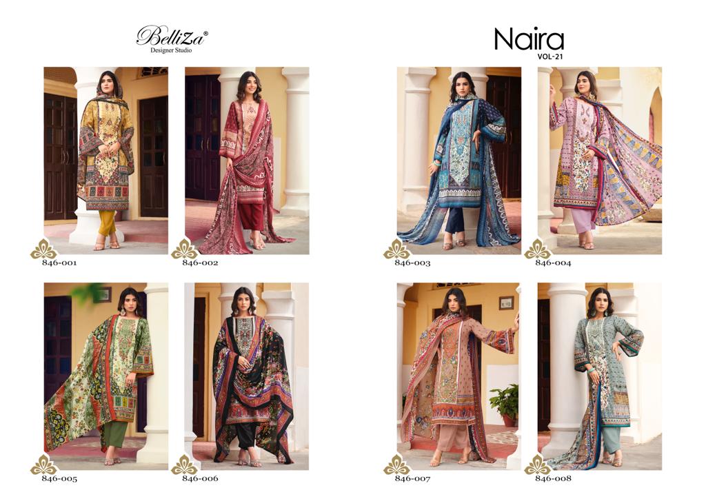 Naira Vol 21 Belliza Designer Studio Cotton Karachi Salwar Suits