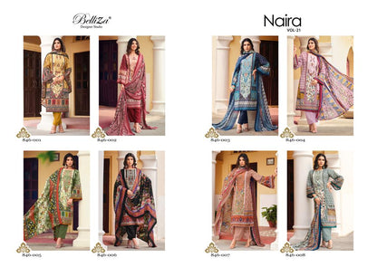 Naira Vol 21 Belliza Designer Studio Cotton Karachi Salwar Suits