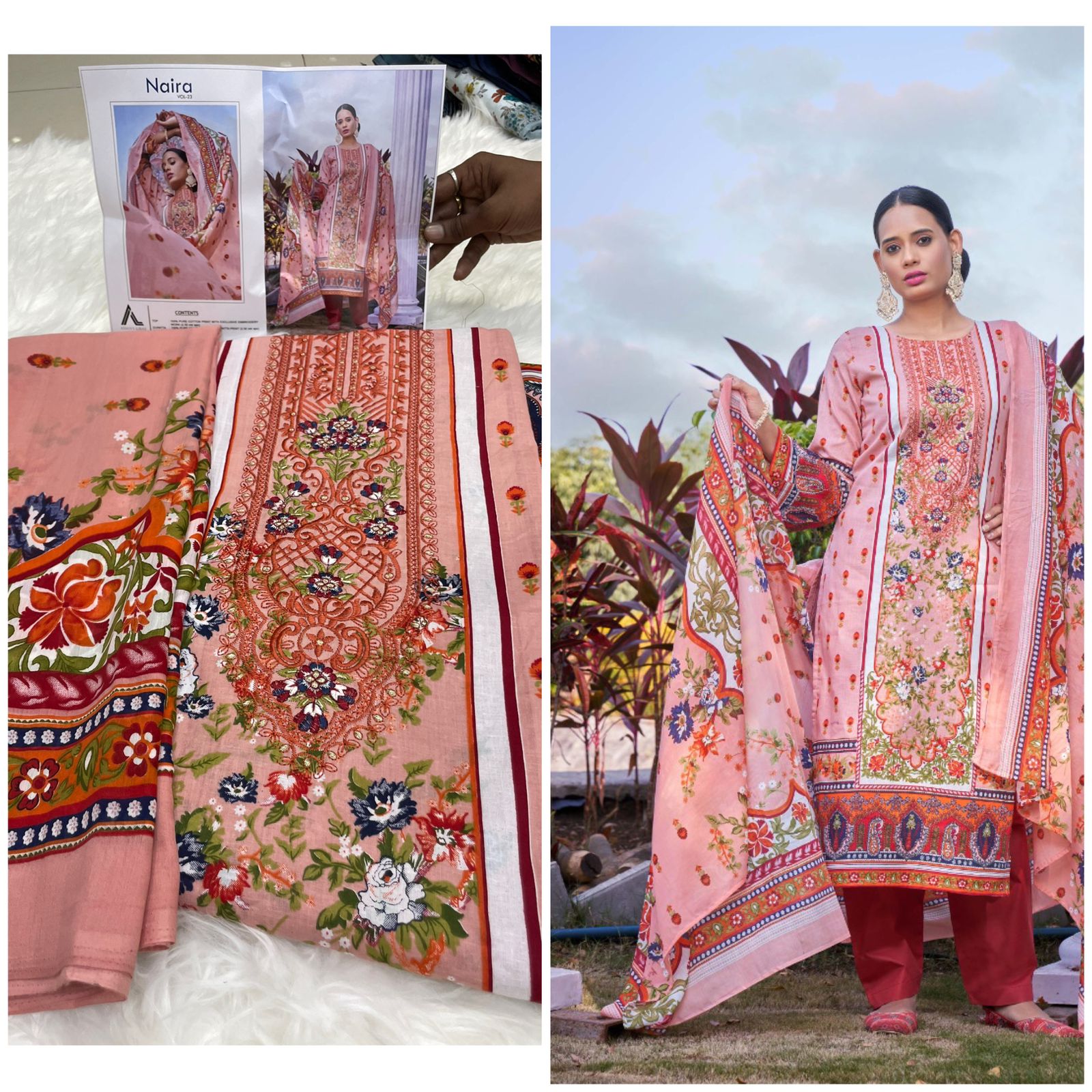 Naira Vol 23 Adans Libas Cotton Karachi Salwar Suits