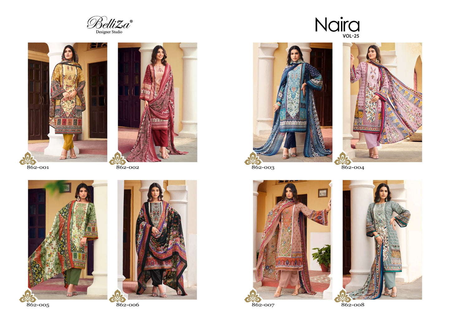 Naira Vol 25 Belliza Designer Studio Cotton Karachi Salwar Suits