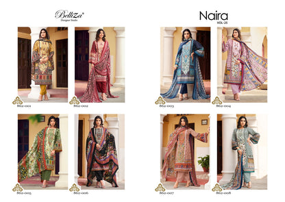 Naira Vol 25 Belliza Designer Studio Cotton Karachi Salwar Suits