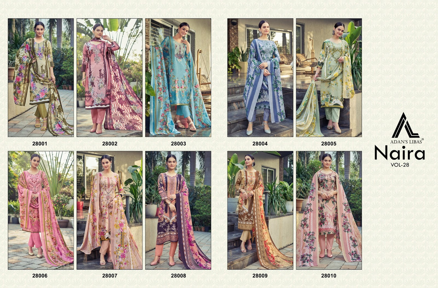 Naira Vol 28 Adans Libas Cotton Karachi Salwar Suits