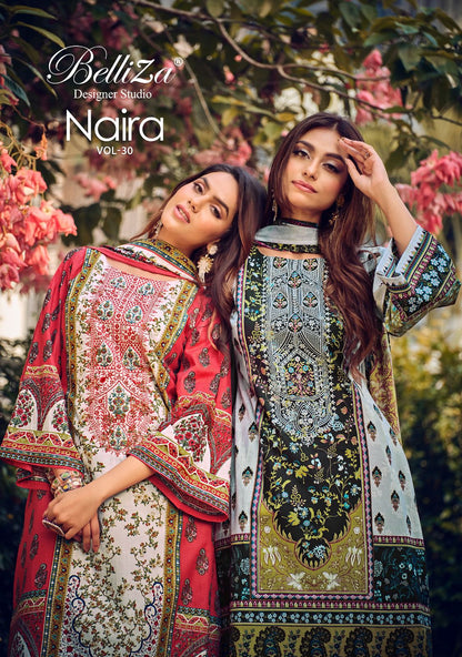 Naira Vol 30 Belliza Designer Studio Cotton Karachi Salwar Suits