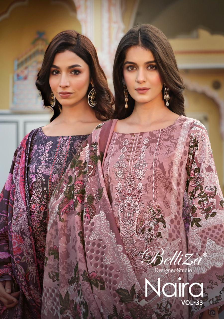 Naira Vol 33 Belliza Designer Studio Cotton Karachi Salwar Suits