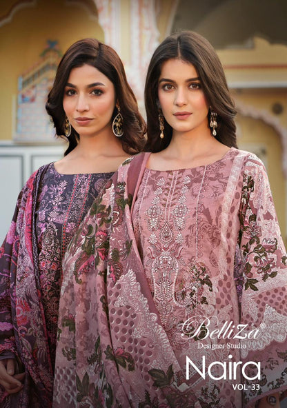 Naira Vol 33 Belliza Designer Studio Cotton Karachi Salwar Suits
