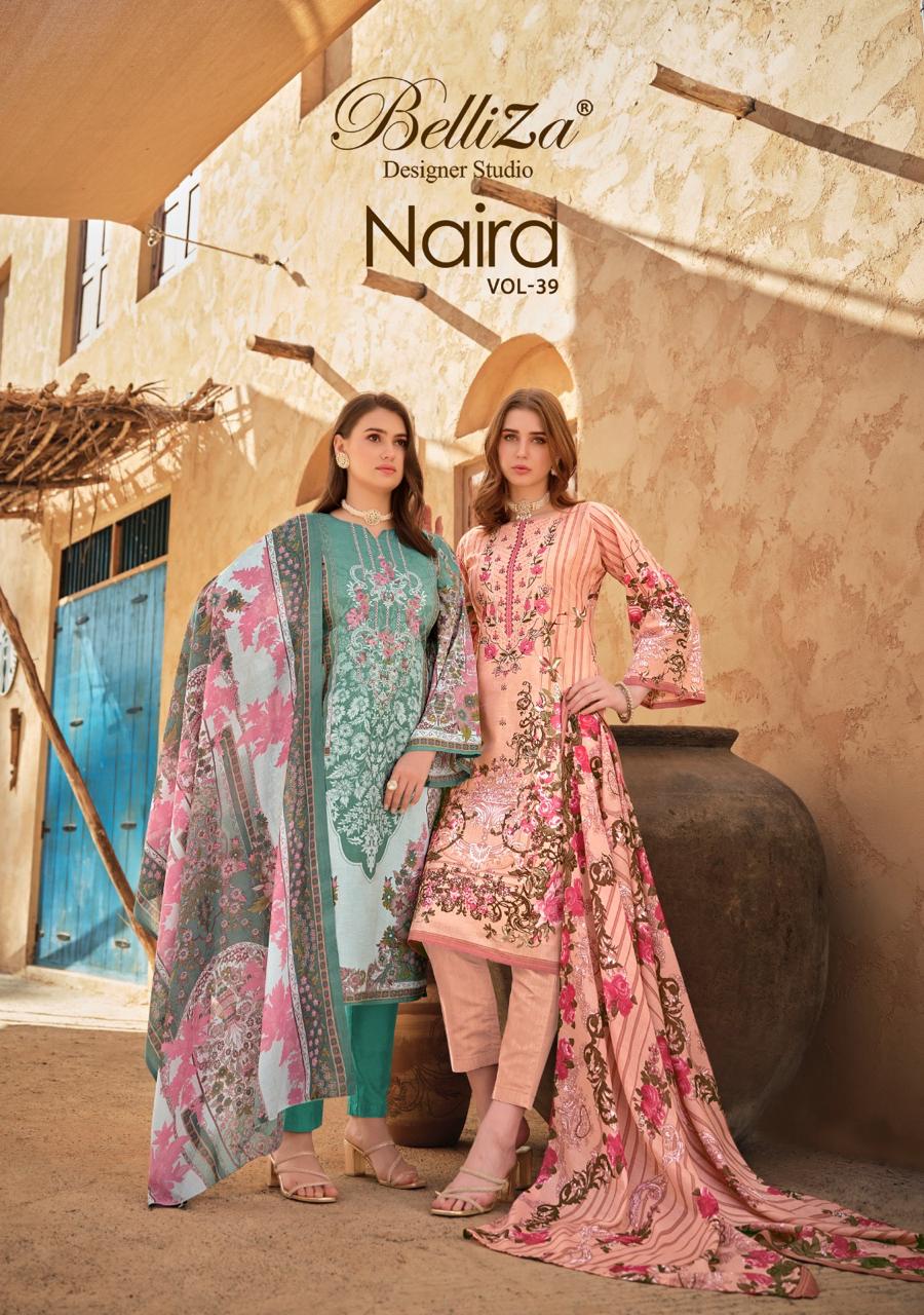 Naira Vol 39 Belliza Designer Studio Cotton Karachi Salwar Suits